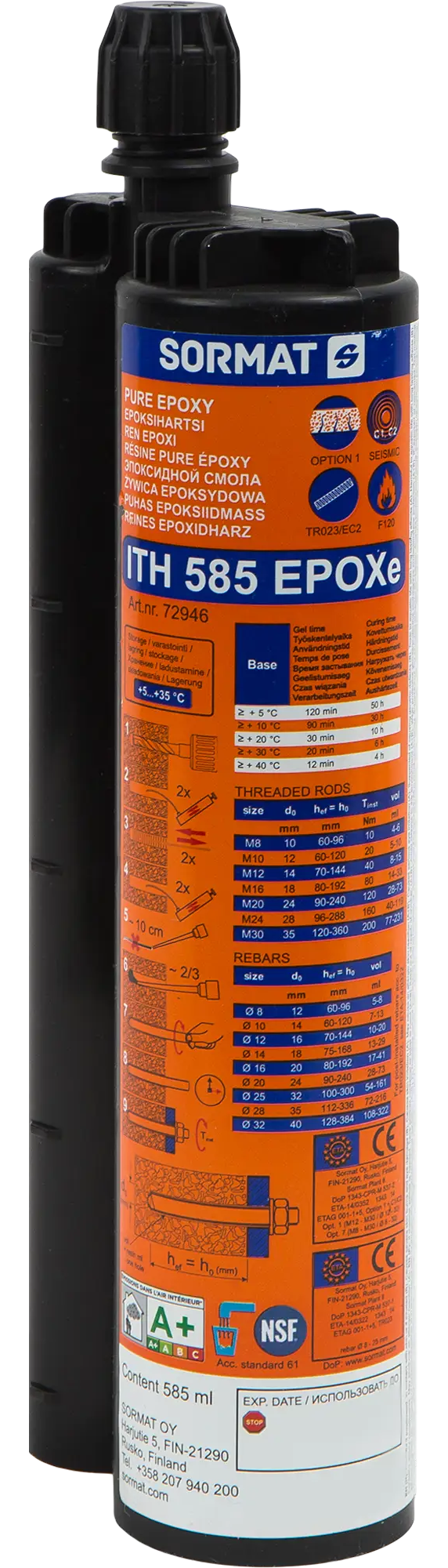 Комплект для инжекции ITH 585 EPOXЕ Sormat SOR 72945, 450 мл - фото